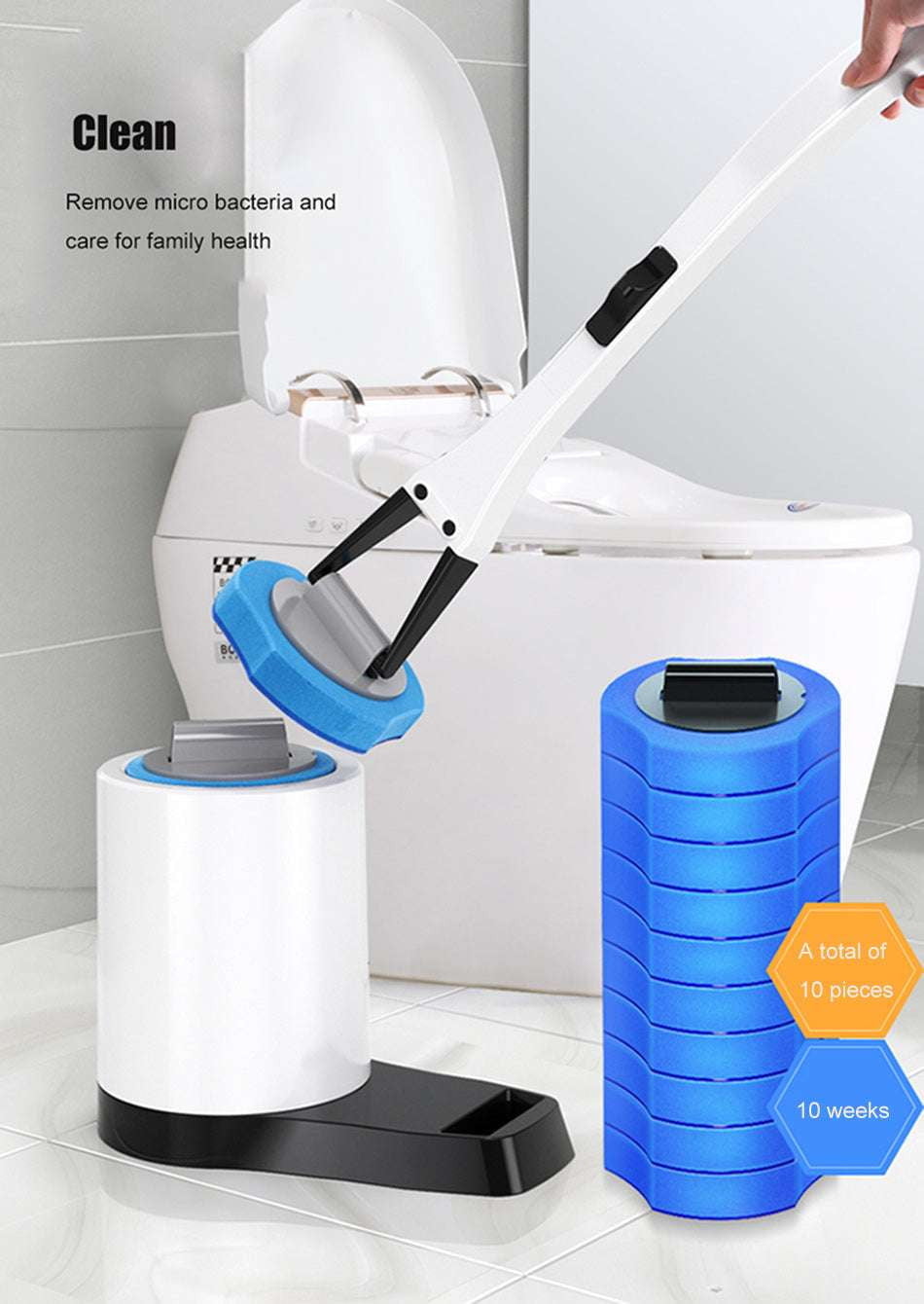 Dead angle cleaning, Disposable cleaner, Toilet brush - available at Sparq Mart