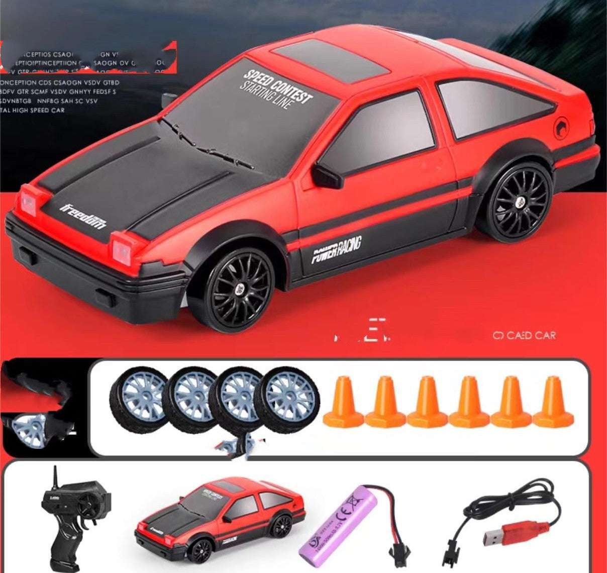 2.4G RC drift car, AE86 RC car, remote control GTR - available at Sparq Mart