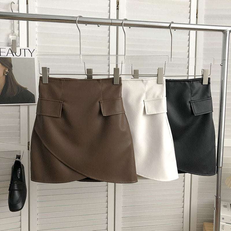 Faux Pocket Skirt, Irregular Hem Skirt, Women's A-Line Skirt - available at Sparq Mart