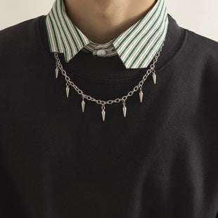 Hip Hop Rivet Jewelry, Titanium Steel Necklace, Trendy Unisex Choker - available at Sparq Mart