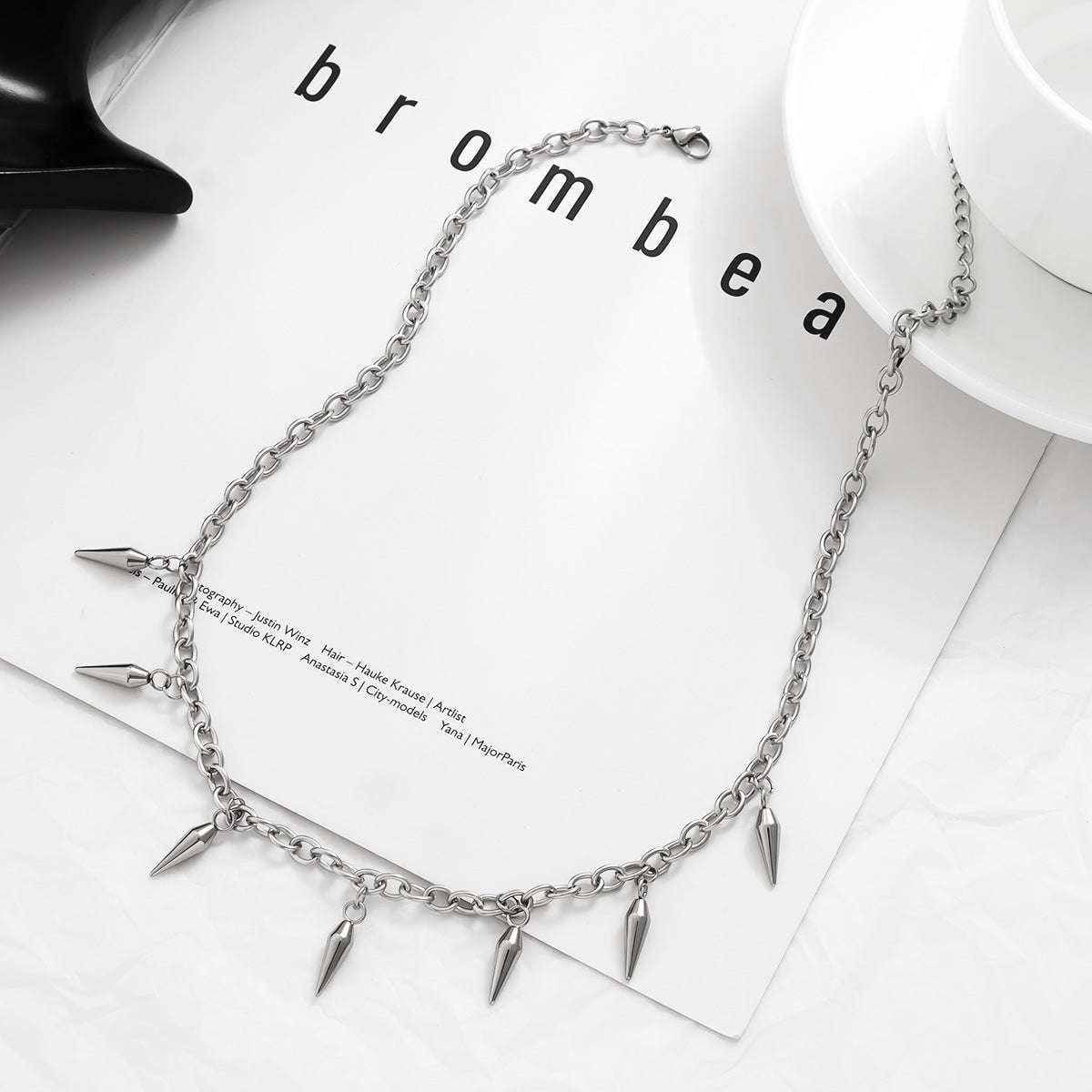 Hip Hop Rivet Jewelry, Titanium Steel Necklace, Trendy Unisex Choker - available at Sparq Mart