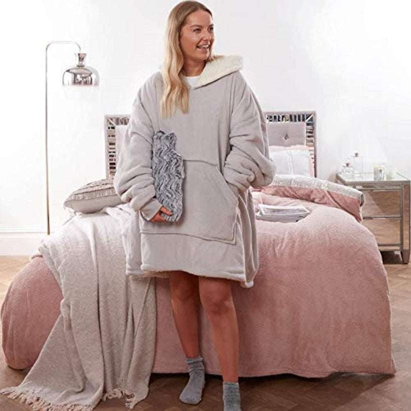 cozy blanket sleepwear, flannel warm pajamas, hooded pajama women - available at Sparq Mart