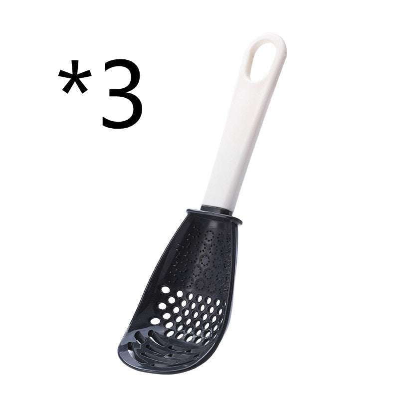 crushing draining spoon, kitchen grinding tool, multifunctional colander spoon - available at Sparq Mart