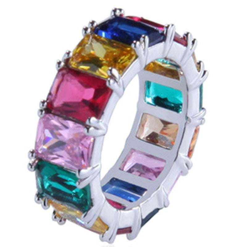 Hip Hop Ring, Iridescent Zircon Ring, Micro Set Ring - available at Sparq Mart