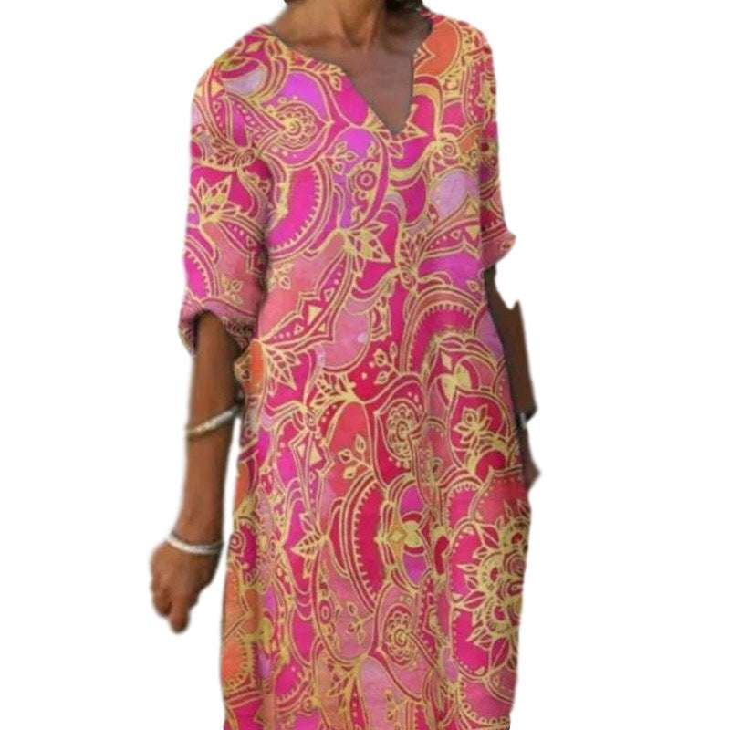 Casual Long Shirt, Ladies Print Dress, Mature Women Fashion - available at Sparq Mart