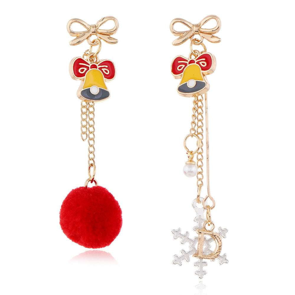 Christmas Bell Earrings, Festive Dangle Earrings, Snowflake Tassel Earrings - available at Sparq Mart