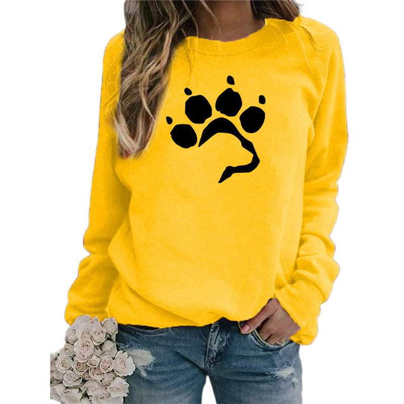 cozy canine sweater, dog lover apparel, footprint graphic sweatshirt - available at Sparq Mart