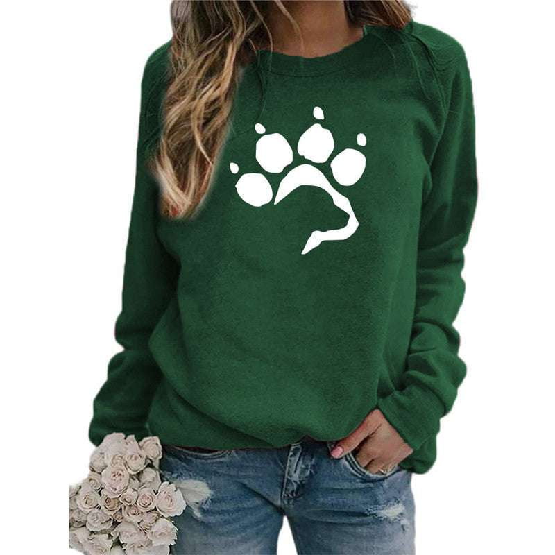 cozy canine sweater, dog lover apparel, footprint graphic sweatshirt - available at Sparq Mart