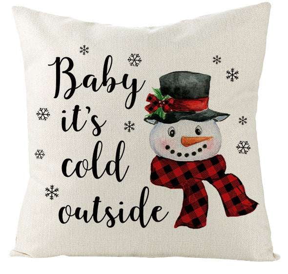 Festive Linen Cushion Cover, Holiday Themed Home Decor, Nordic Christmas Pillowcase - available at Sparq Mart