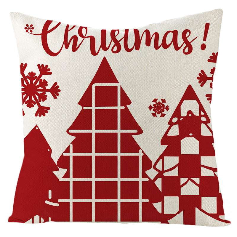 Festive Linen Cushion Cover, Holiday Themed Home Decor, Nordic Christmas Pillowcase - available at Sparq Mart