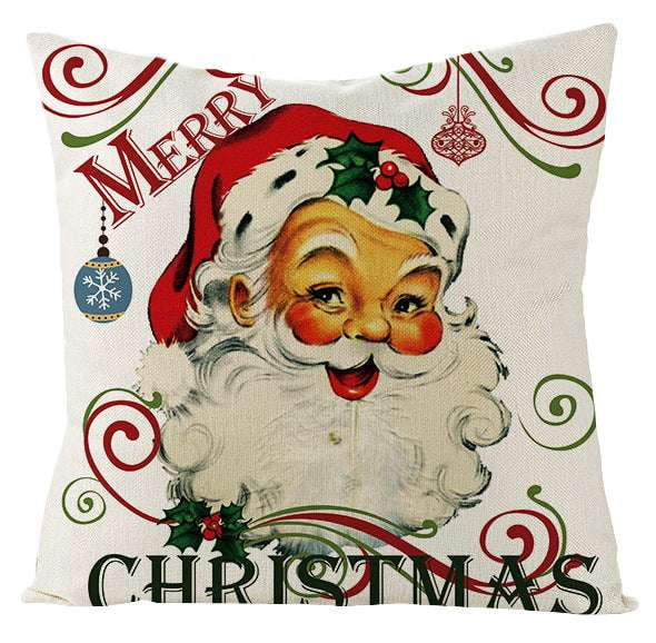 Festive Linen Cushion Cover, Holiday Themed Home Decor, Nordic Christmas Pillowcase - available at Sparq Mart