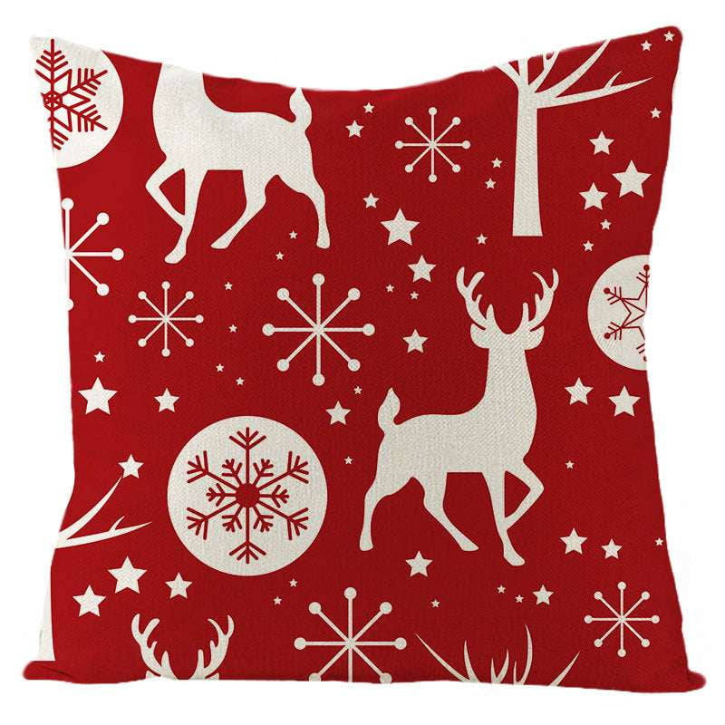 Festive Linen Cushion Cover, Holiday Themed Home Decor, Nordic Christmas Pillowcase - available at Sparq Mart