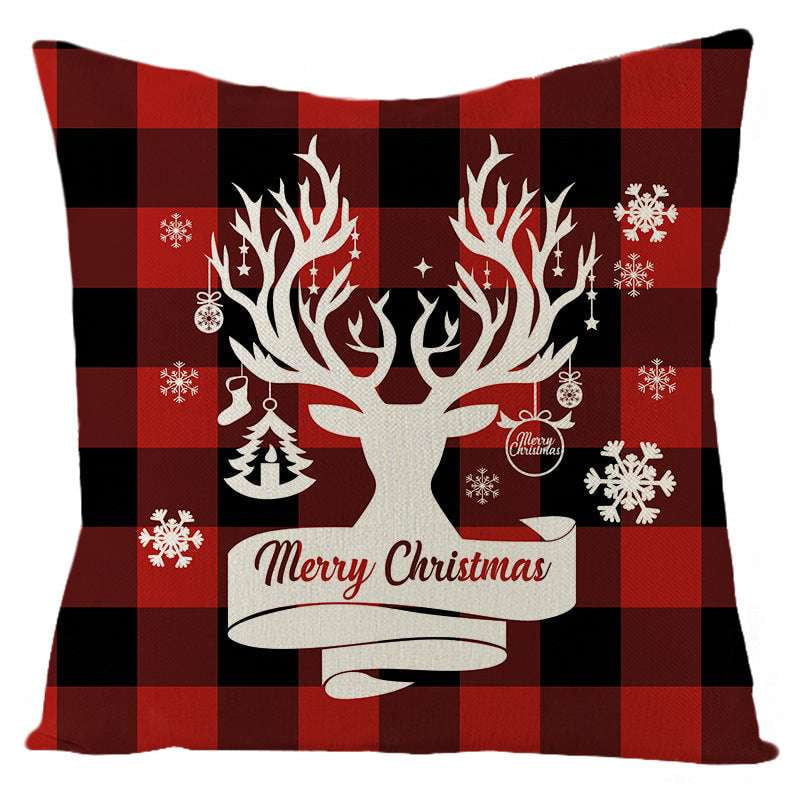 Festive Linen Cushion Cover, Holiday Themed Home Decor, Nordic Christmas Pillowcase - available at Sparq Mart