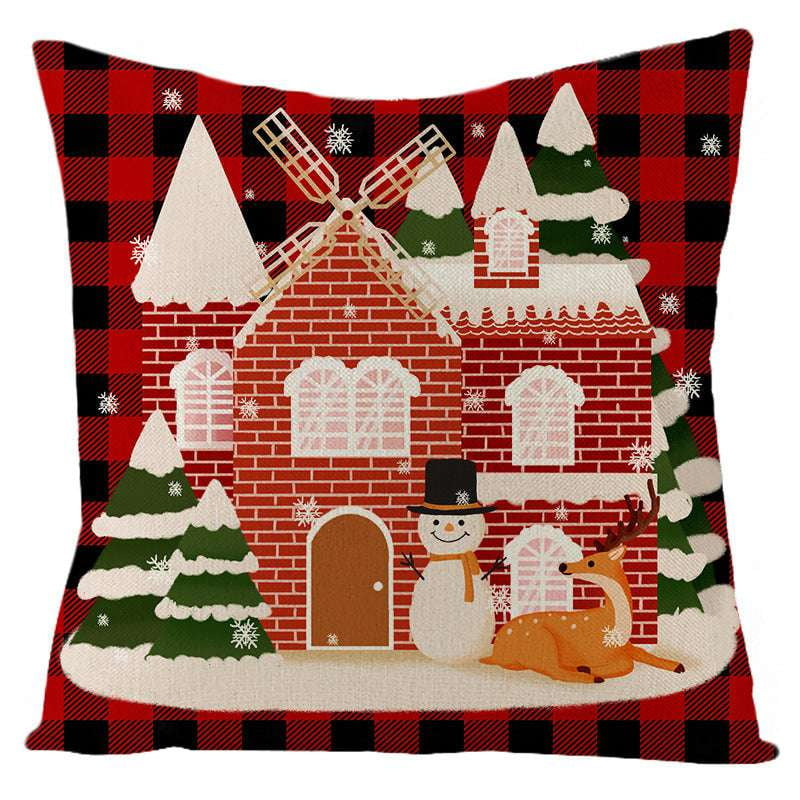 Festive Linen Cushion Cover, Holiday Themed Home Decor, Nordic Christmas Pillowcase - available at Sparq Mart