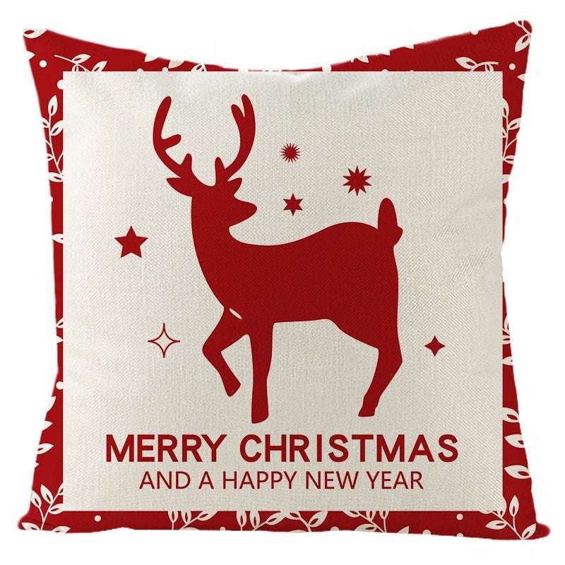 Festive Linen Cushion Cover, Holiday Themed Home Decor, Nordic Christmas Pillowcase - available at Sparq Mart