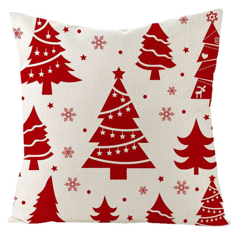 Festive Linen Cushion Cover, Holiday Themed Home Decor, Nordic Christmas Pillowcase - available at Sparq Mart