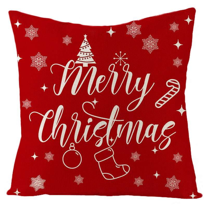 Festive Linen Cushion Cover, Holiday Themed Home Decor, Nordic Christmas Pillowcase - available at Sparq Mart