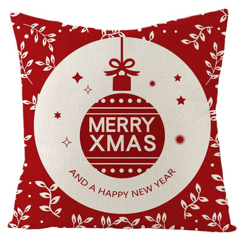 Festive Linen Cushion Cover, Holiday Themed Home Decor, Nordic Christmas Pillowcase - available at Sparq Mart