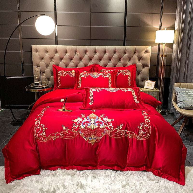 cotton luxury linens, embroidered bedding set, staple cotton sheets - available at Sparq Mart