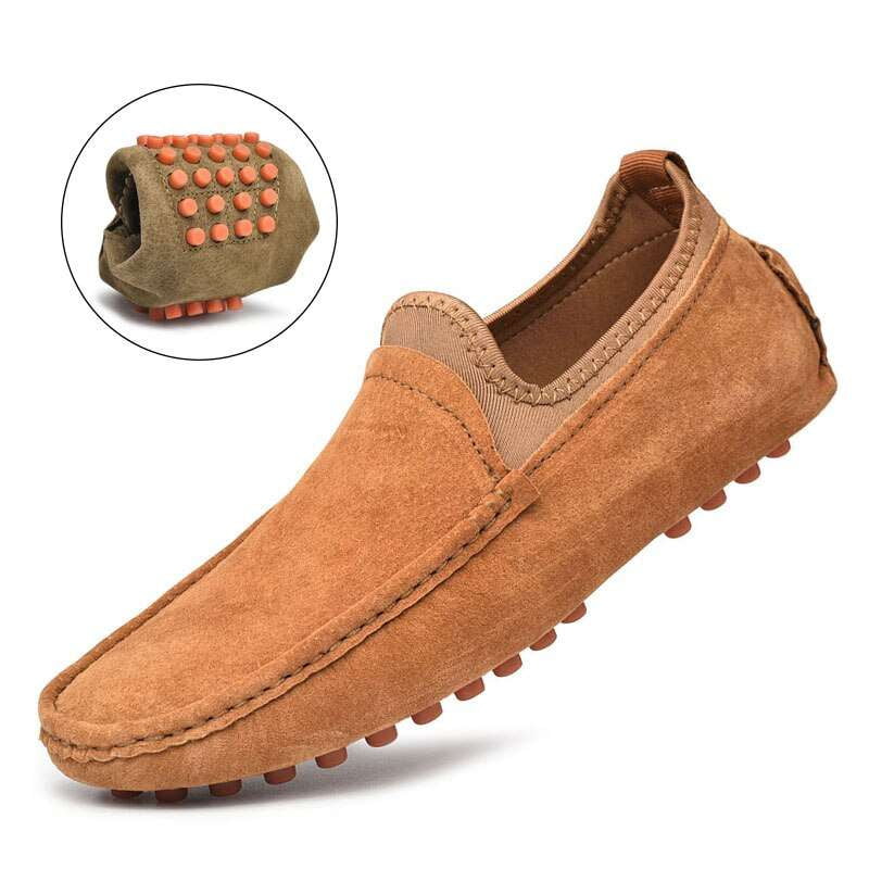 Lightweight Summer Footwear, Men's Breathable Moccasins, Slip-On Leather Shoes - available at Sparq Mart