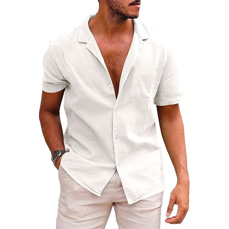 Casual Button-Down, Men's Beach Shirt, Summer Short Sleeve - available at Sparq Mart