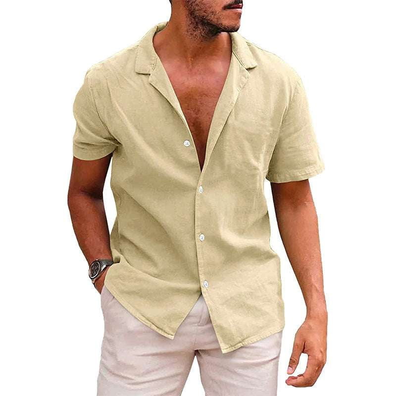 Casual Button-Down, Men's Beach Shirt, Summer Short Sleeve - available at Sparq Mart