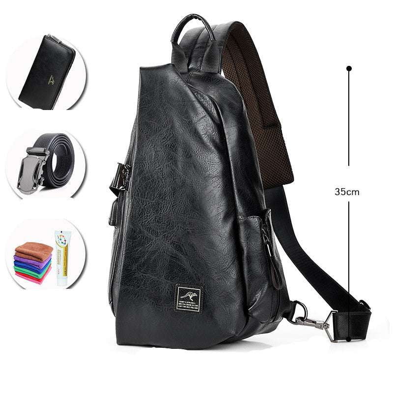 casual messenger bag, crossbody sling bag, men's shoulder bag - available at Sparq Mart