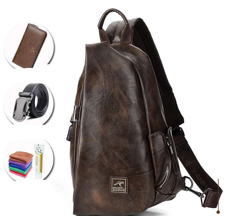 casual messenger bag, crossbody sling bag, men's shoulder bag - available at Sparq Mart