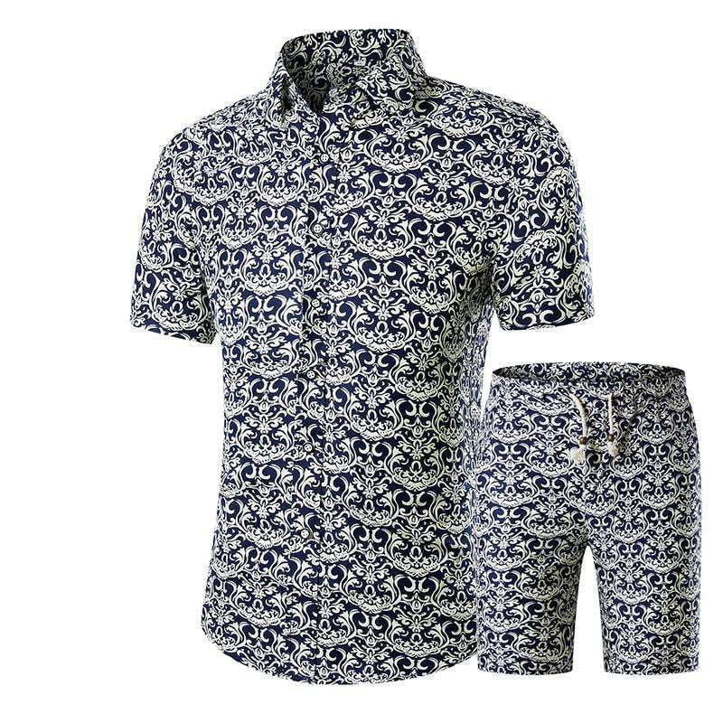 Floral Shirt Shorts, Men's Beachwear Set, Summer Floral Outfit - available at Sparq Mart