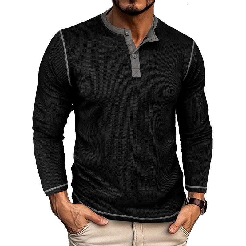 Casual Long Sleeve, Men's Fashion Pullover, Polyester Fiber Top - available at Sparq Mart