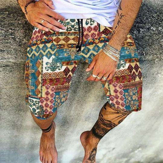 casual printed shorts, stylish five-point pants, summer patterned trousers - available at Sparq Mart