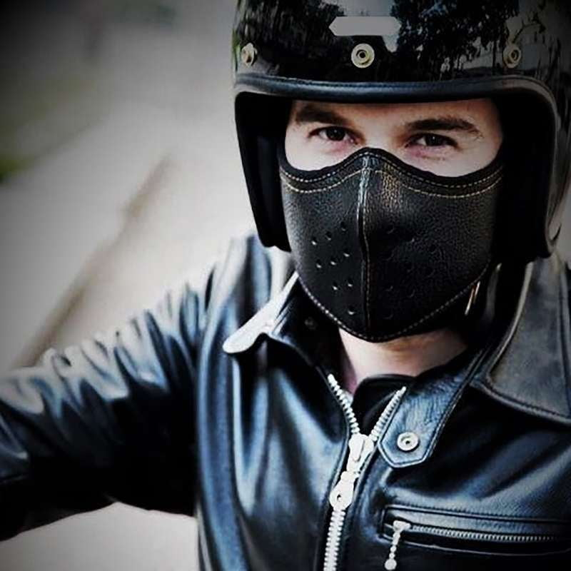 Men's Leather Mask, Motorcycle Riding Mask, Punk Biker Mask - available at Sparq Mart