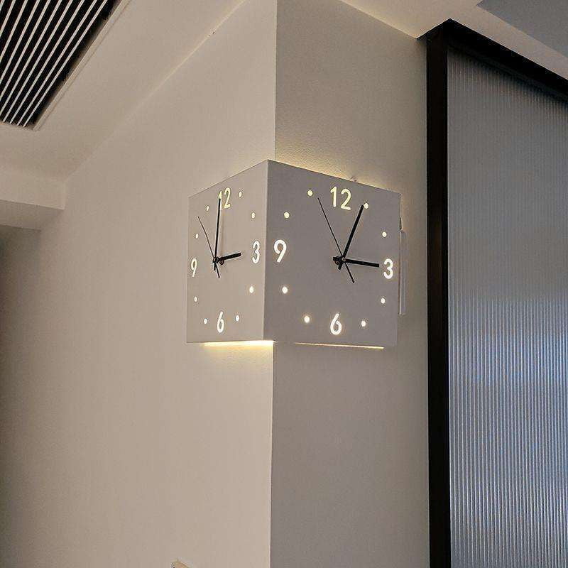 Decorative Wall Clock, Iron Digital Clock, LED Hollow Clock - available at Sparq Mart