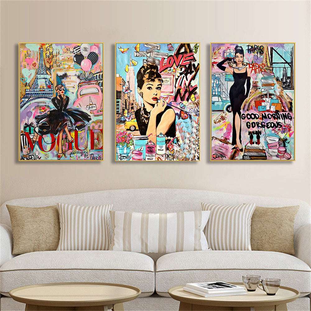 Canvas Painting, Fashion Graffiti Art, Female Poster - available at Sparq Mart