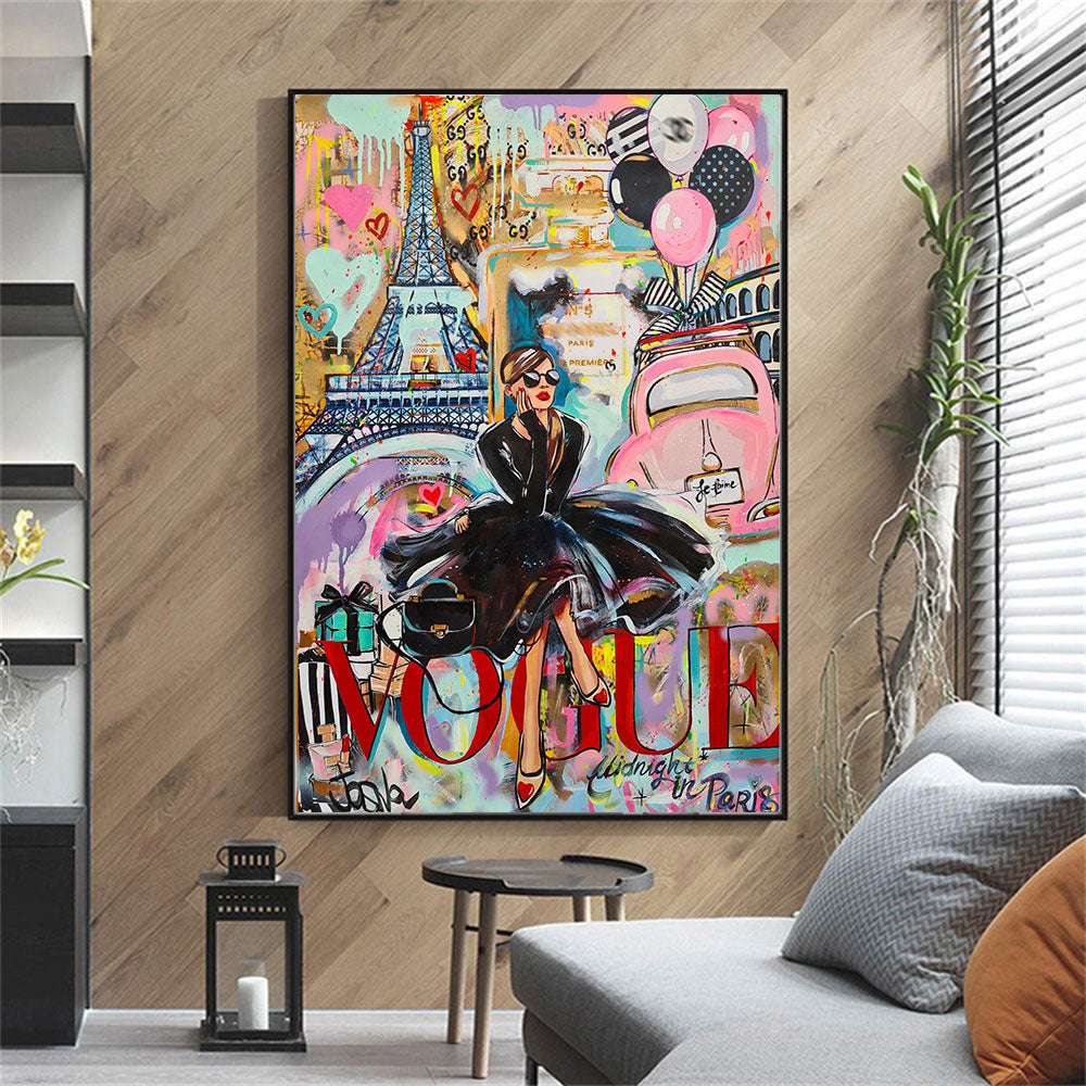 Canvas Painting, Fashion Graffiti Art, Female Poster - available at Sparq Mart