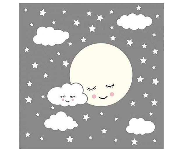 Dreamy Nursery Decor, Kids Room Wallart, Moon Stars Wall - available at Sparq Mart