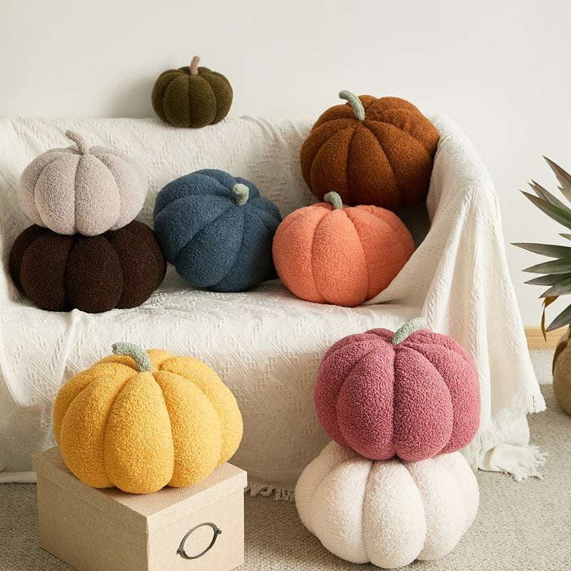 Knitted Yarn, Nordic Pumpkin Round Pillow, Plush Pillow - available at Sparq Mart