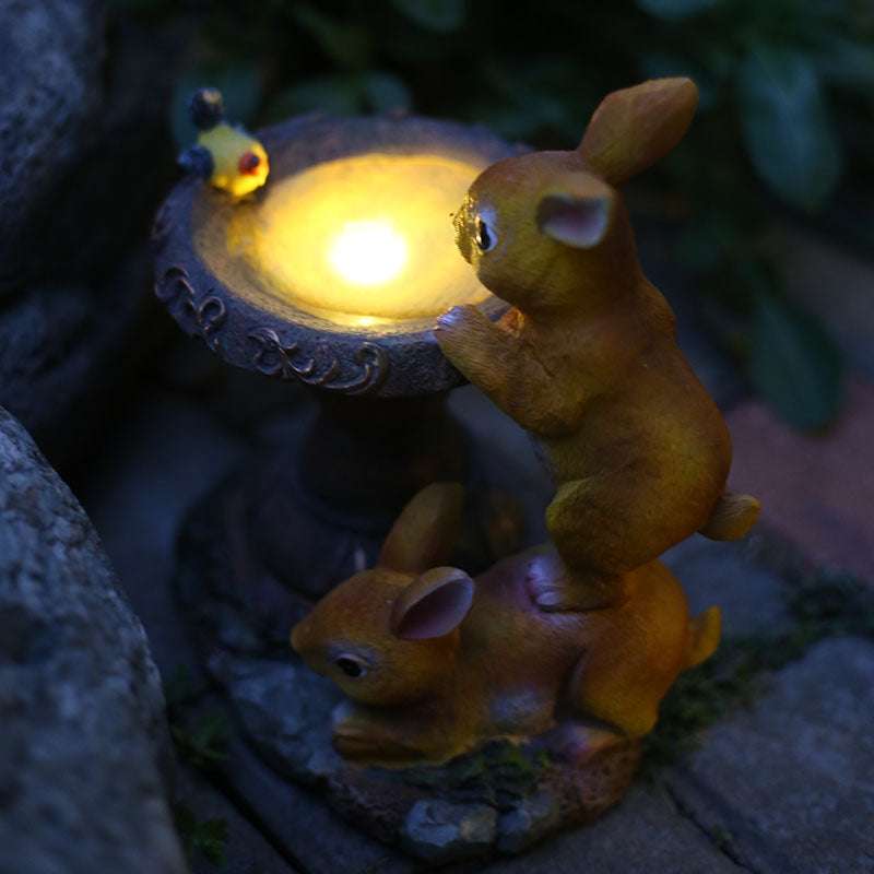 Balcony Garden Decoration, Cute Rabbit Ornament, Solar Light - available at Sparq Mart