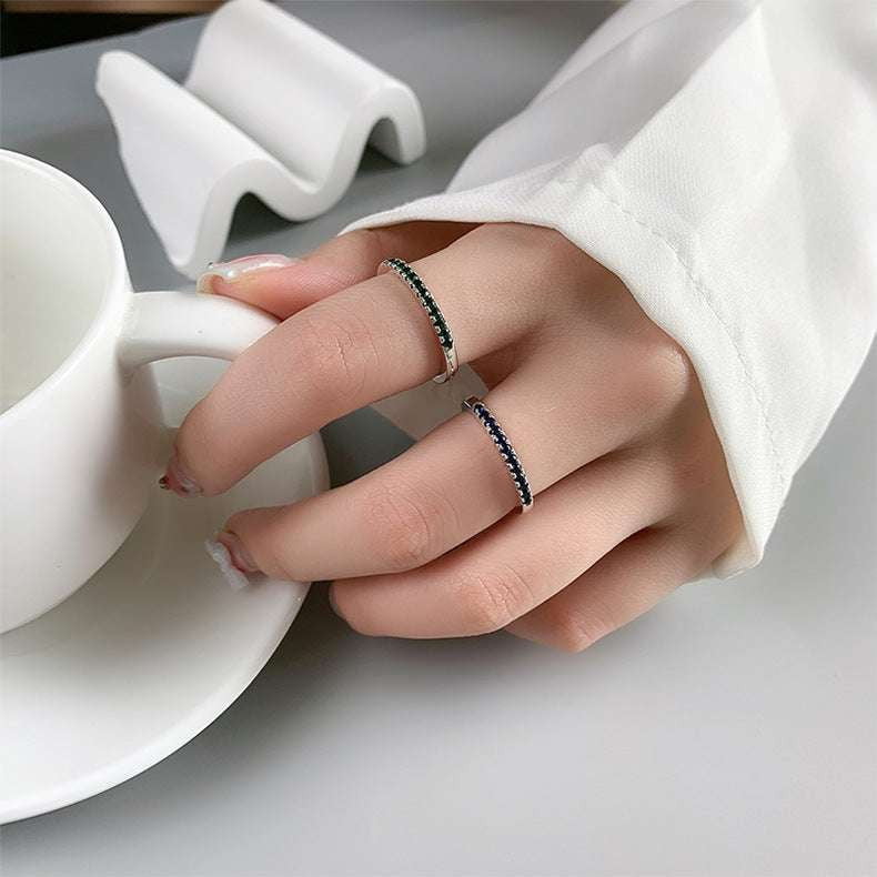 index finger ring, silver diamond ring, simple silver band - available at Sparq Mart