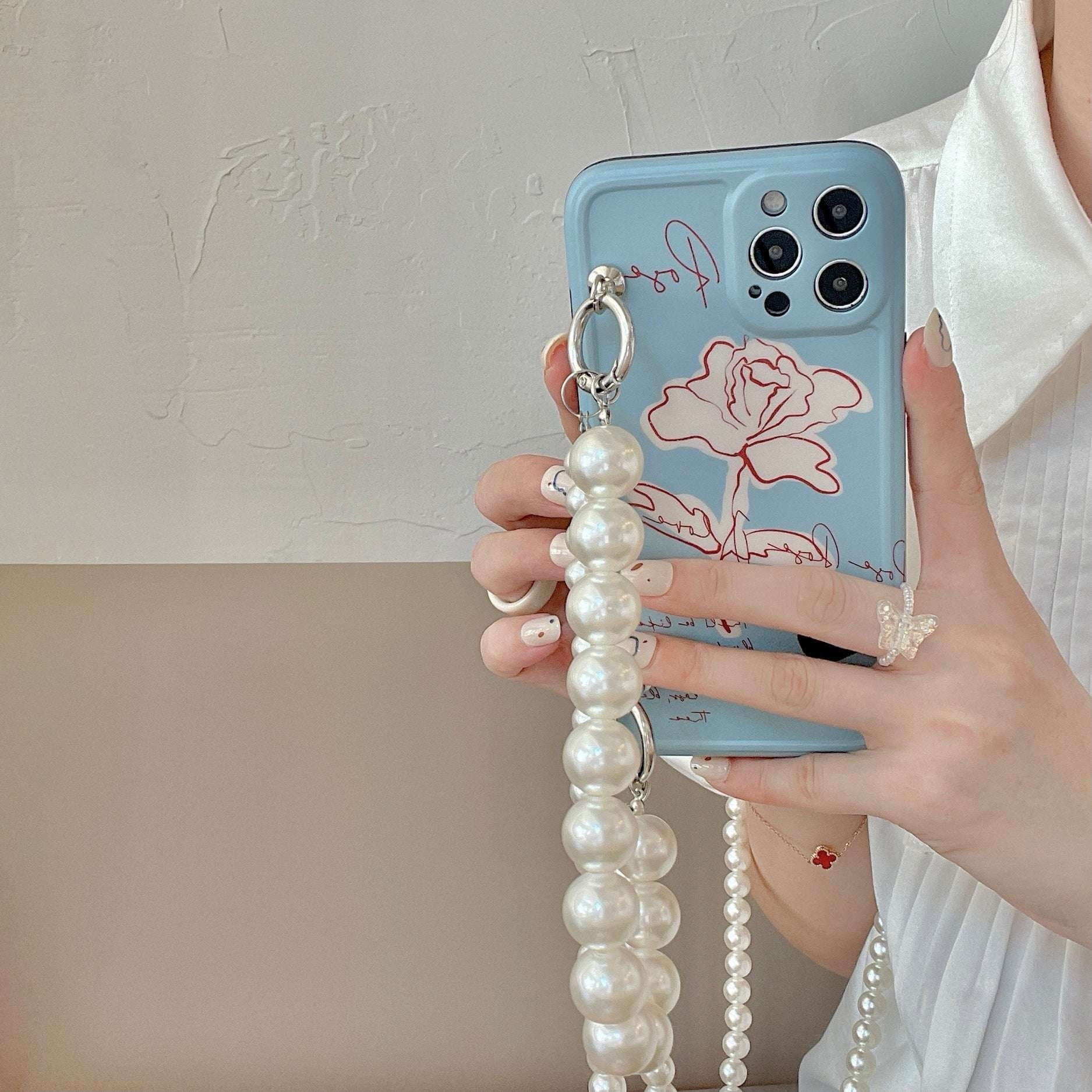 iPhone Blue Cover, Messenger Phone Case, Pearl Silicone Case - available at Sparq Mart