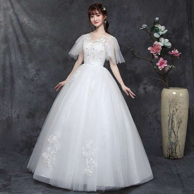 Flattering Wedding Dress, Plus Size Bridal, Simple Elegant Gown - available at Sparq Mart