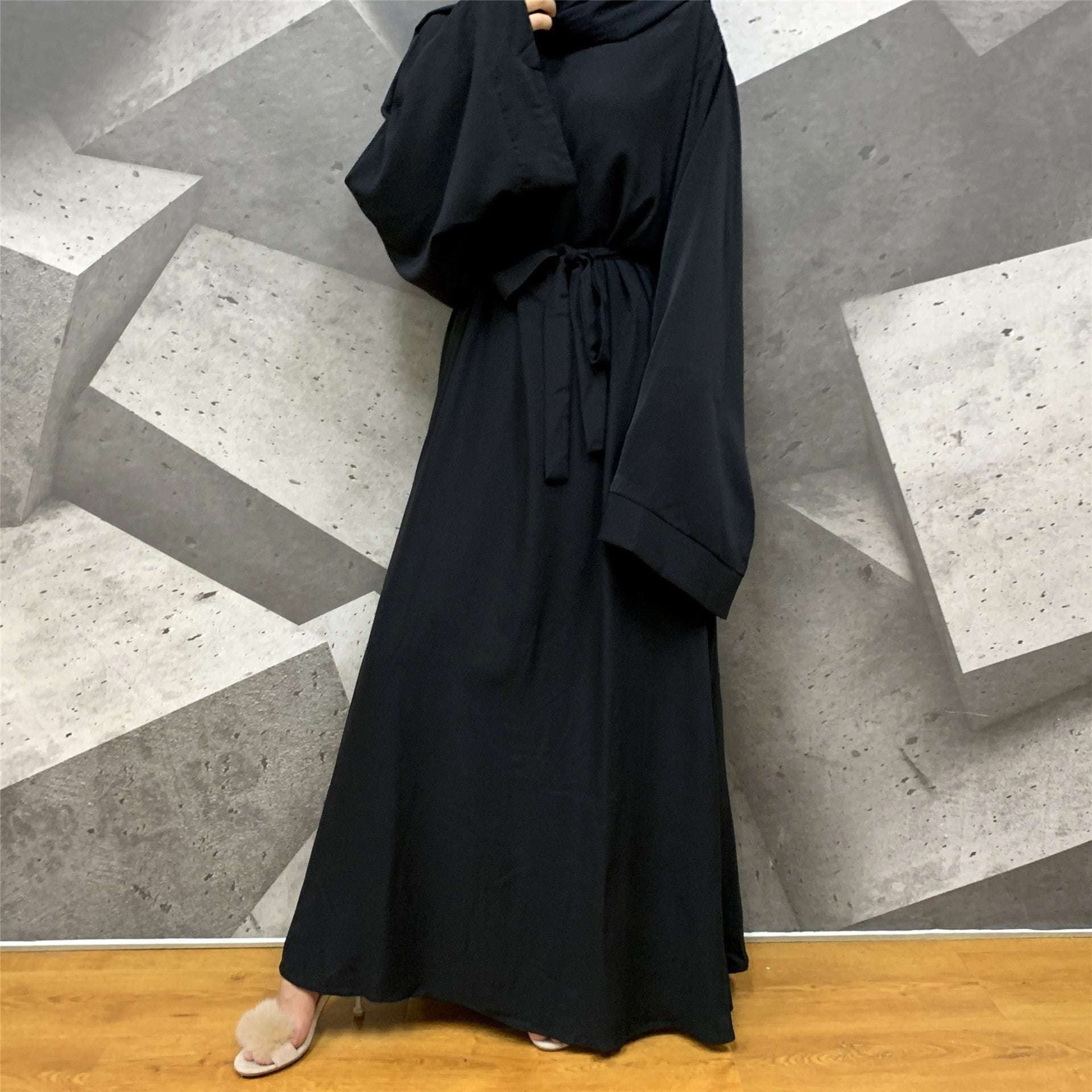 Lace-up Kaftan, Muslim Dress Elegance, Plus Size Abaya - available at Sparq Mart