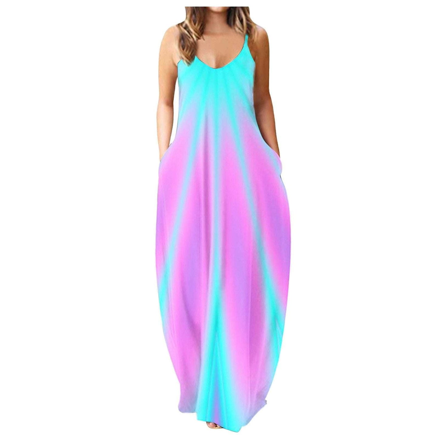 casual sling dress, plus size dresses, print long dress - available at Sparq Mart