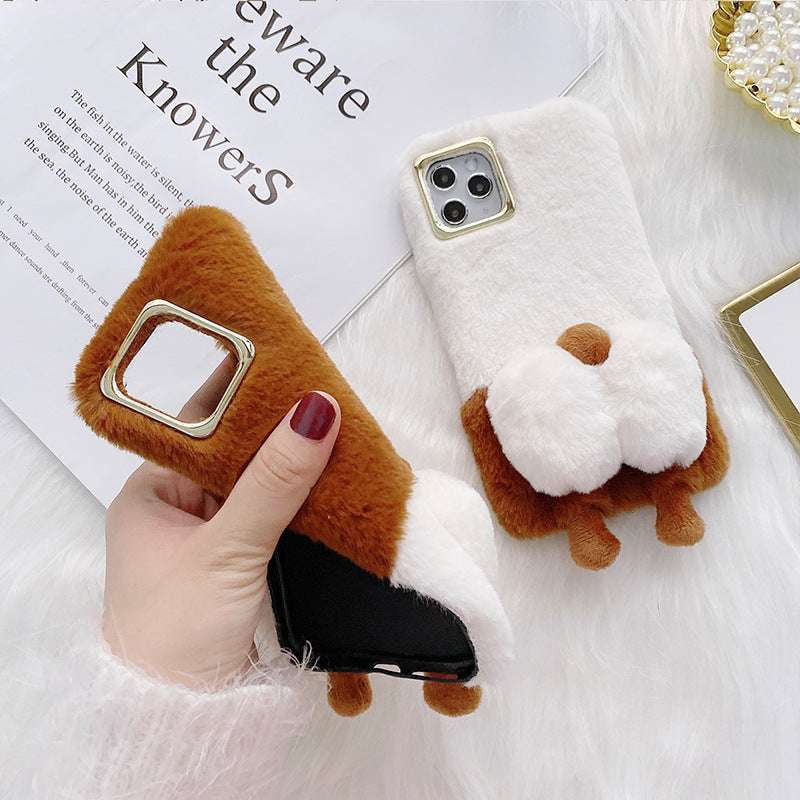 Animal Design Case, Corgi iPhone Case, Plush Protective Cover - available at Sparq Mart