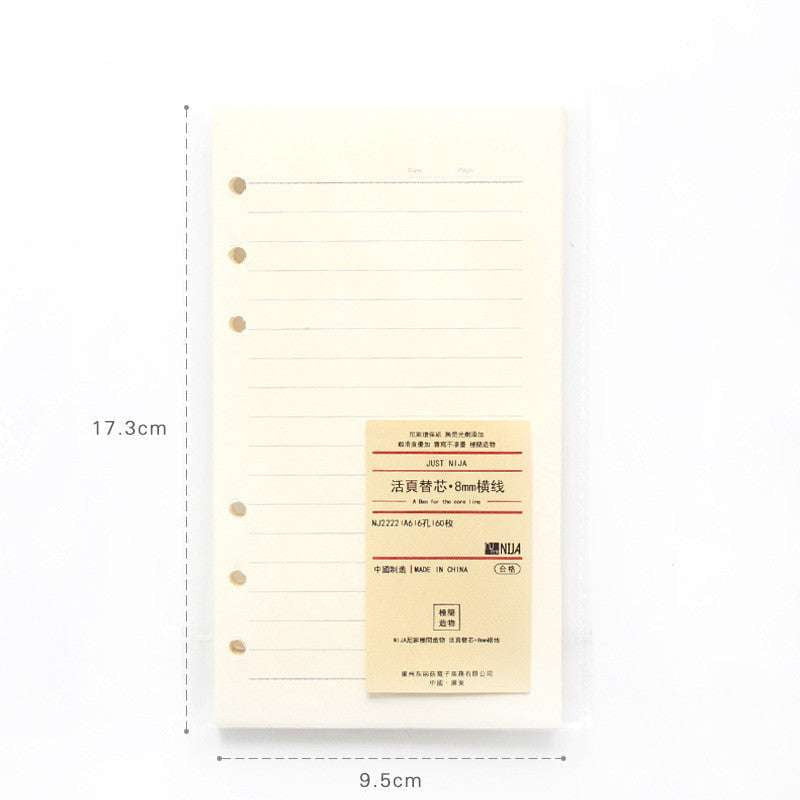 6-hole punched inserts, A5 paper refill, B5 notebook pages - available at Sparq Mart