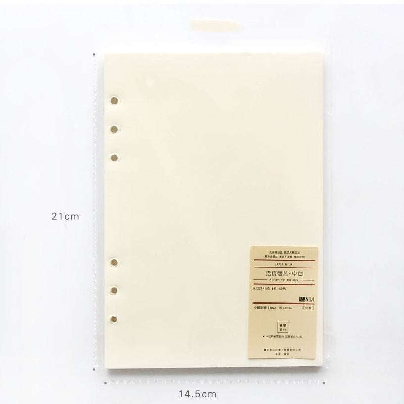 6-hole punched inserts, A5 paper refill, B5 notebook pages - available at Sparq Mart