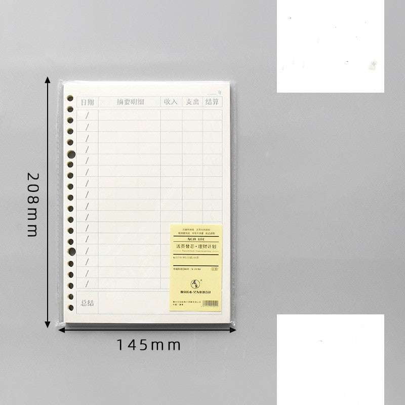 6-hole punched inserts, A5 paper refill, B5 notebook pages - available at Sparq Mart