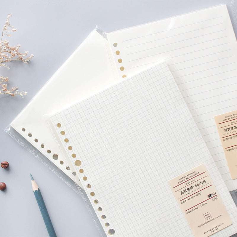 6-hole punched inserts, A5 paper refill, B5 notebook pages - available at Sparq Mart