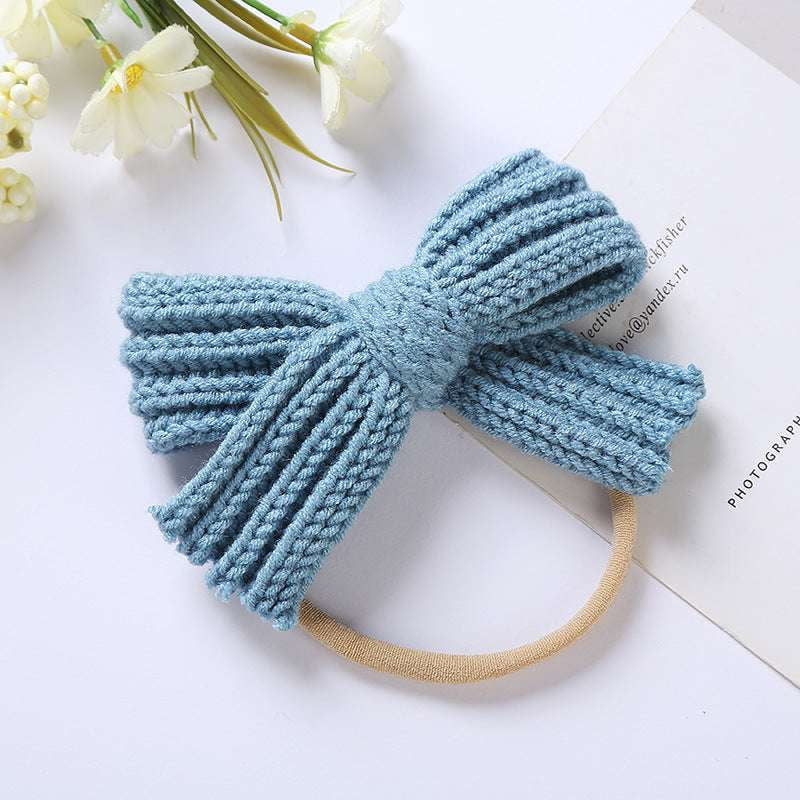 Baby Nylon Headband, Soft Wool Hairband, Wool Bow Hairband - available at Sparq Mart