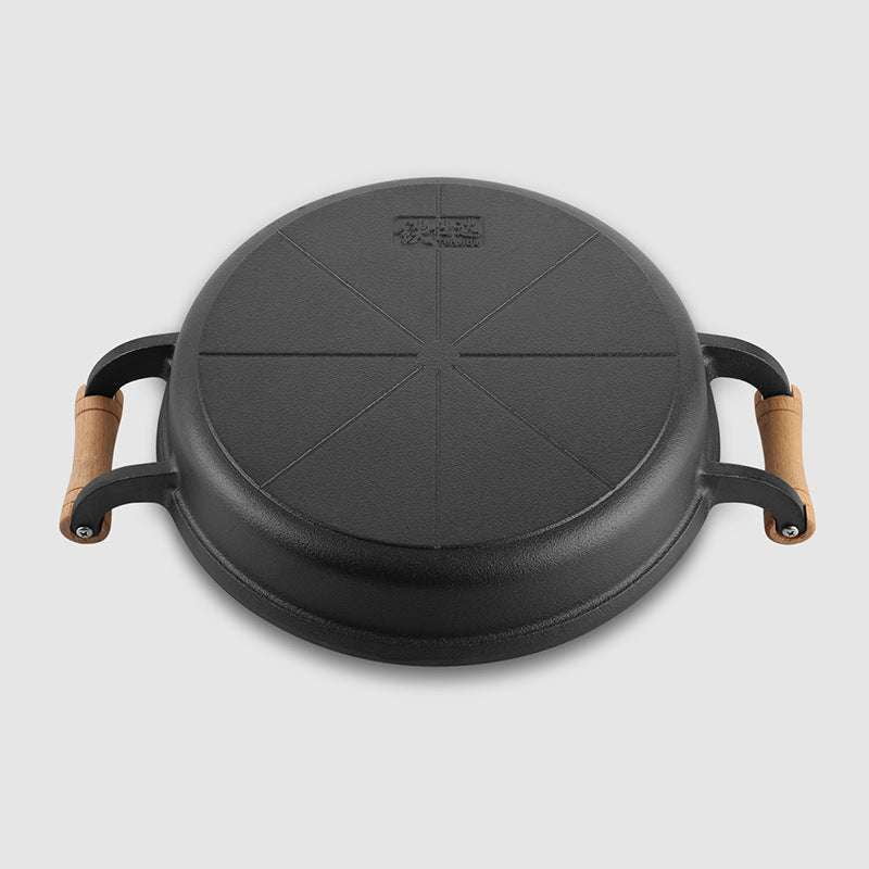 Durable Cast Iron Pot, Uncoated Iron Cookware, Versatile Cooking Pot 31cm - available at Sparq Mart